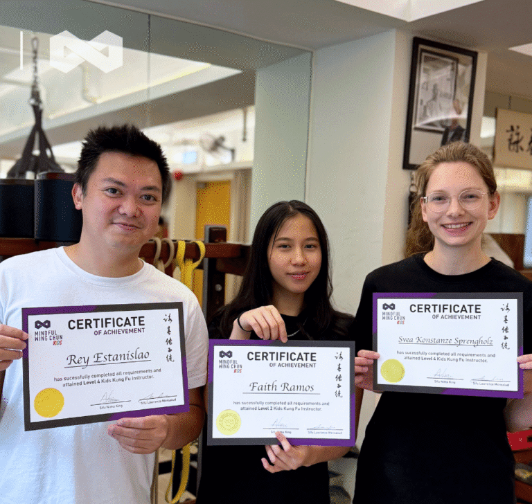 Mindful Wing Chun Instructors with their new certificates